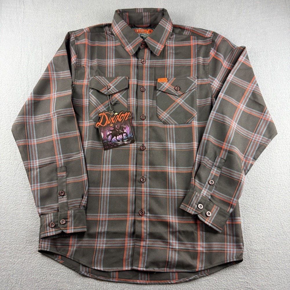 Dixxon Headless Horseman Flannel Shirt Men's M Black Halloween Plaid Chore NEW